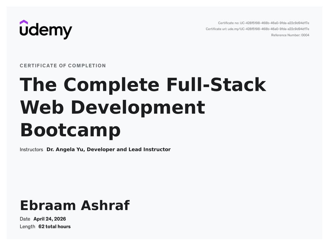 The Complete Full-Stack Web Development Bootcamp